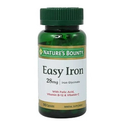 Nature's Bounty Easy Iron 28mg Capsules 90's