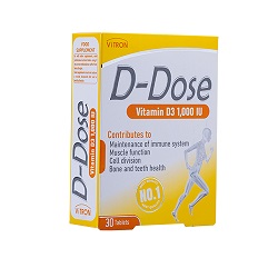 D-Dose Vitamin D3 1000IU Tablets 30's