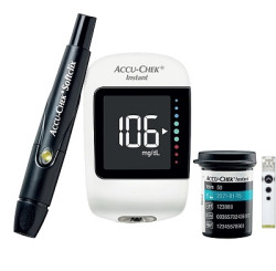 Accu-Chek Instant Glucometer Monitor + Instant Strips Combo Kit